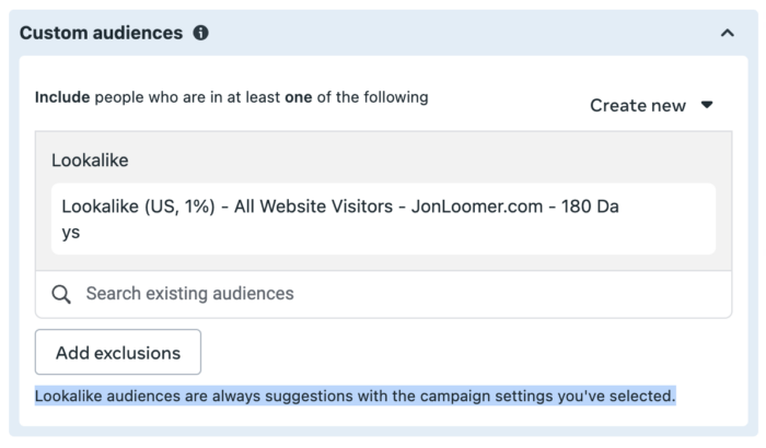 Lookalike Audience Suggestions